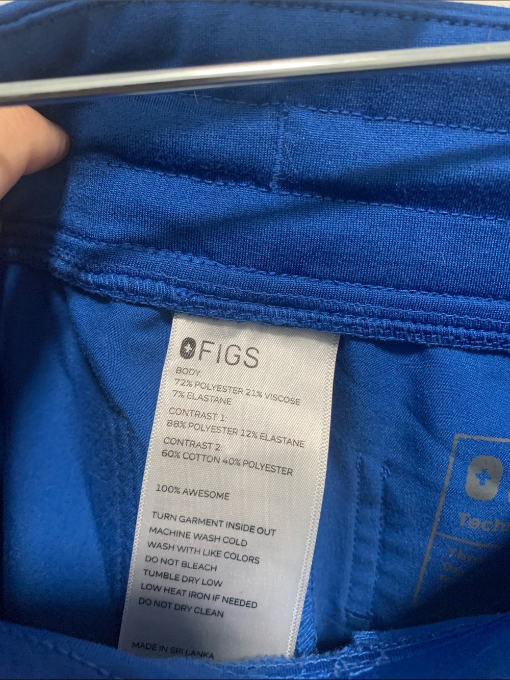 Figs Zamora Blue Jogger Scrub Pants with Drawstring - Picture 5 of 12